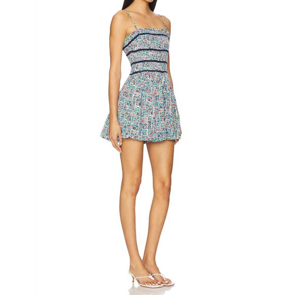 NEW FREE PEOPLE bali checked out print dress in gardenia combo - Picture 2 of 4